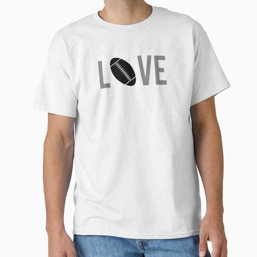 Love Football Grey T-Shirt - Casual Everyday Wear Unisex - T-Shirt, Sweatshirt, Hoodie