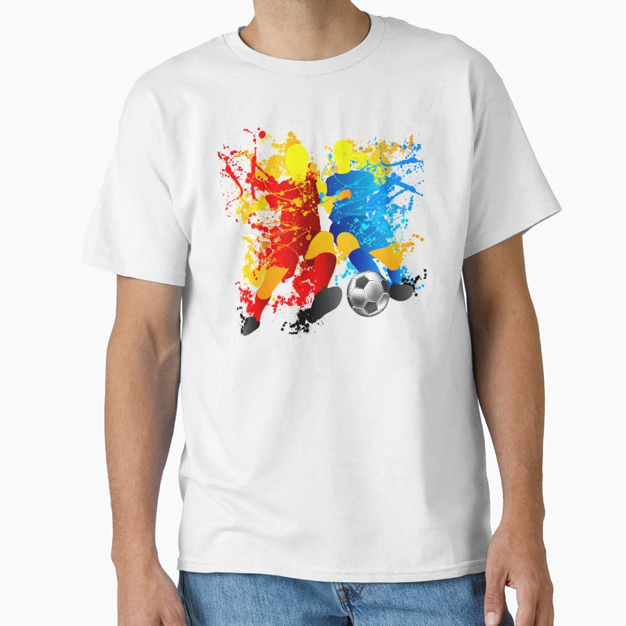 Football Players Splash Soccer Ball T-Shirt - Trendy Graphic Unisex - T-Shirt, Sweatshirt, Hoodie