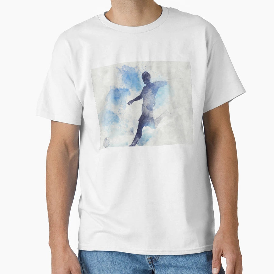 Watercolor Football Player T-Shirt - Minimalist Print Unisex - T-Shirt, Sweatshirt, Hoodie