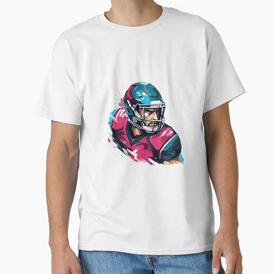 Artistic Cartoon Football Player T-Shirt - Minimalist Print for Adults - T-Shirt, Sweatshirt, Hoodie