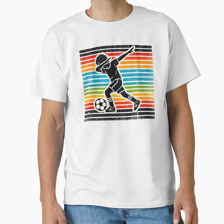Soccer Dab Kicking It Old School T-Shirt - Unique Graphic Unisex - T-Shirt, Sweatshirt, Hoodie