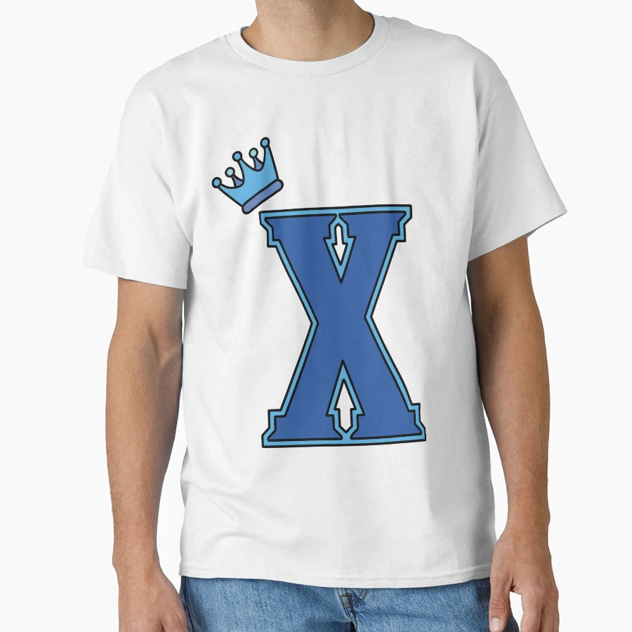 Blue Letter X T-Shirt - Fun Novelty Design Men Women - T-Shirt, Sweatshirt, Hoodie