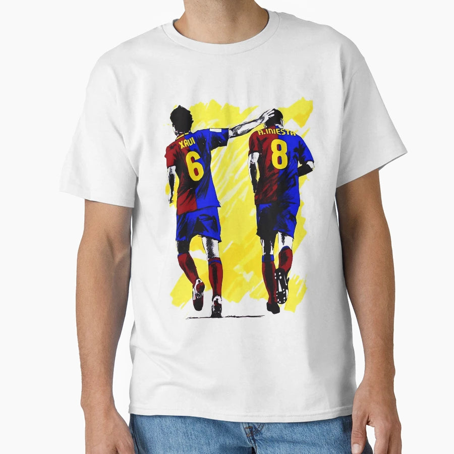 Xavi And Iniesta Midfield Barcelona T-Shirt - Graphic Print Unisex - T-Shirt, Sweatshirt, Hoodie