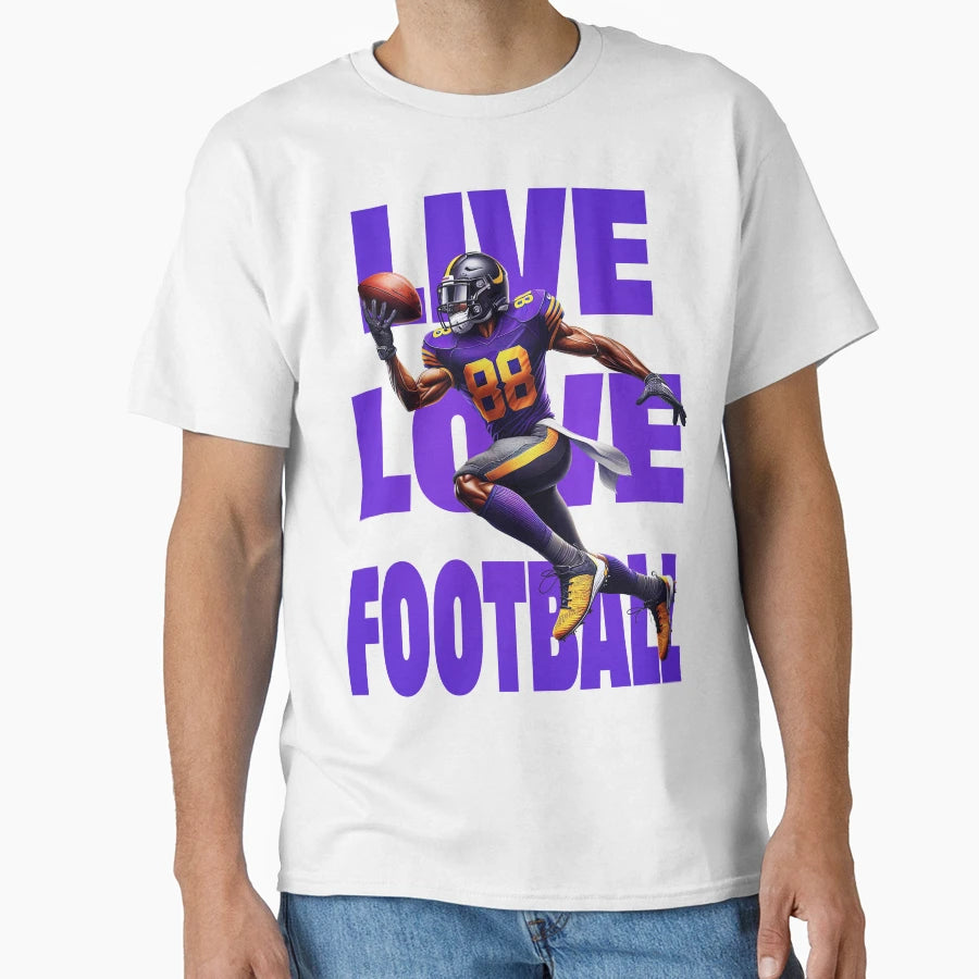 Live Love Football T-Shirt - Graphic Print for Adults - T-Shirt, Sweatshirt, Hoodie