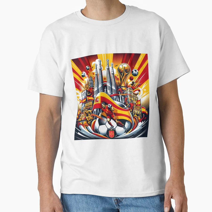 Spanish Soccer Football Artwork T-Shirt - Custom Art Print for Adults - T-Shirt, Sweatshirt, Hoodie