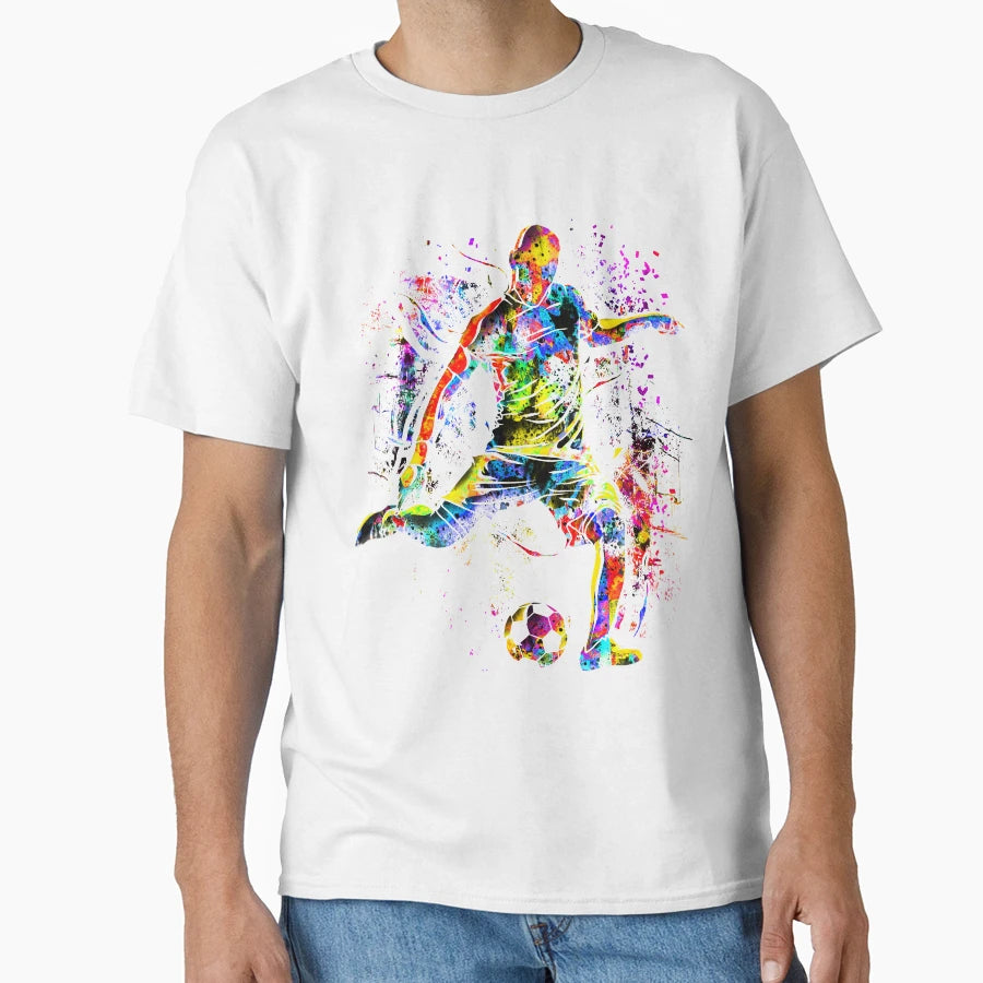 Soccer Colorful Soccer Player T-Shirt - Unique Graphic Unisex - T-Shirt, Sweatshirt, Hoodie