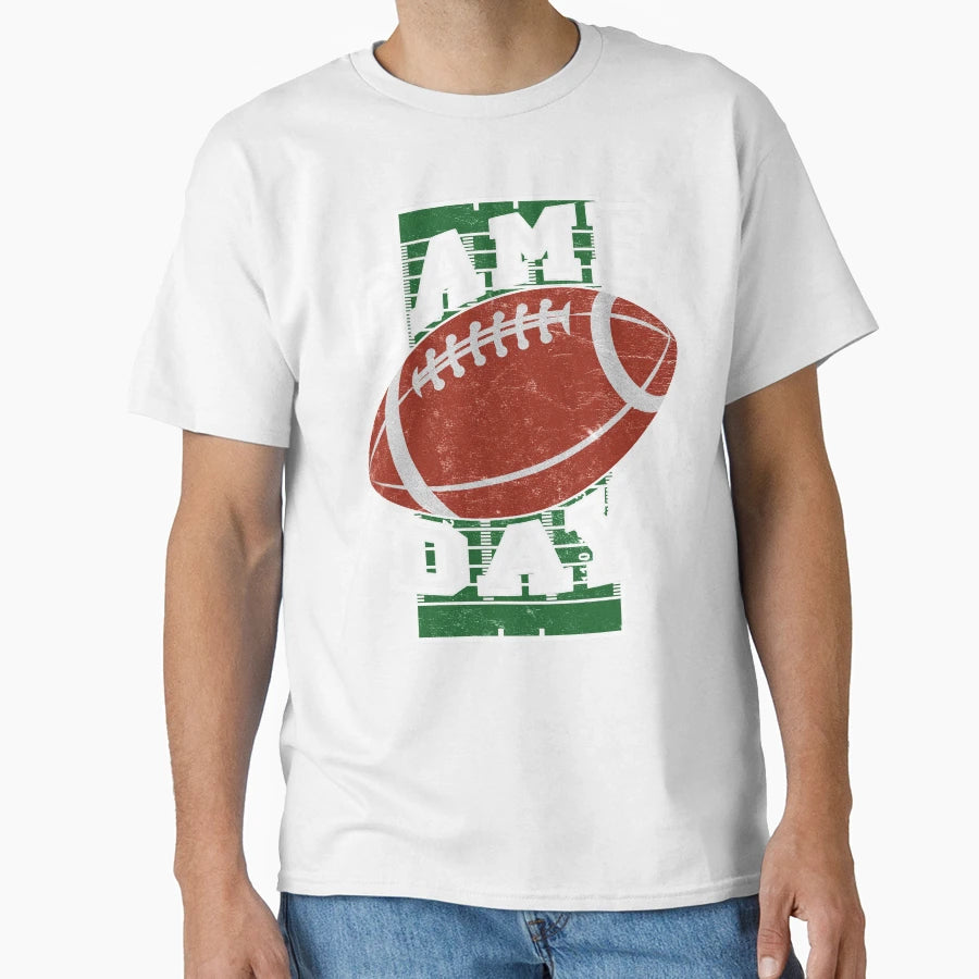American Football Game Day Field T-Shirt - Fun Novelty Design for Adults - T-Shirt, Sweatshirt, Hoodie
