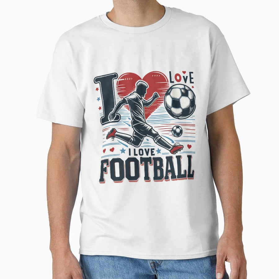 I Love Football T-Shirt - Aesthetic Graphic for Adults - T-Shirt, Sweatshirt, Hoodie