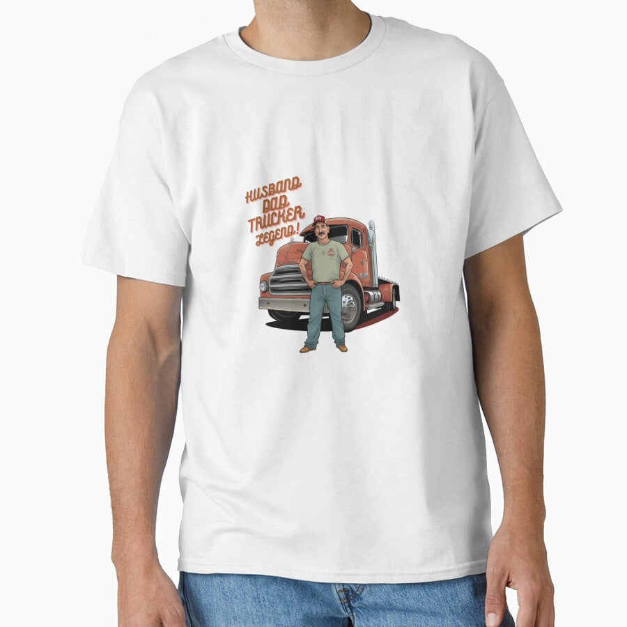 Husband Dad Trucker Legend by Robo-toons - Adult & Kids T-Shirts, Sweatshirts & Hoodies apparel design preview 1