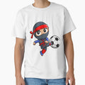 Chibi Ninja Kicking Soccer Ball T-Shirt - Custom Art Print Men Women - T-Shirt, Sweatshirt, Hoodie