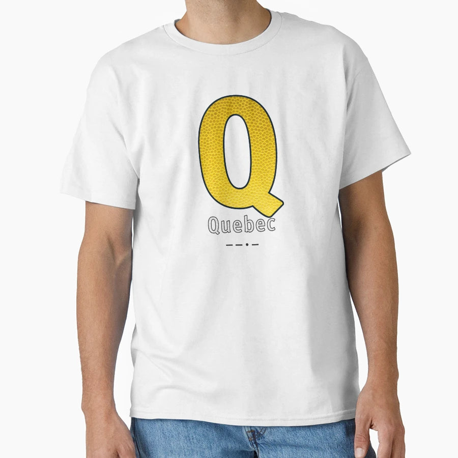 Quebec Navy Alphabet Leather T-Shirt - Custom Art Print for Adults - T-Shirt, Sweatshirt, Hoodie