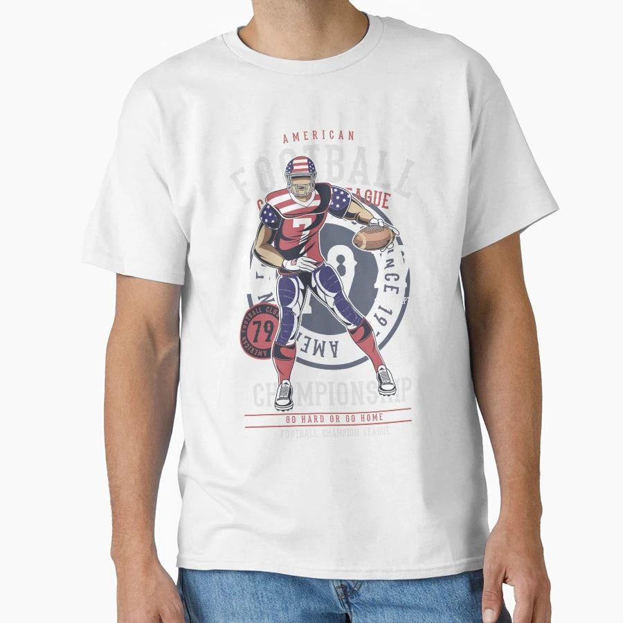 American Football Player T-Shirt - Graphic Print Men Women - T-Shirt, Sweatshirt, Hoodie