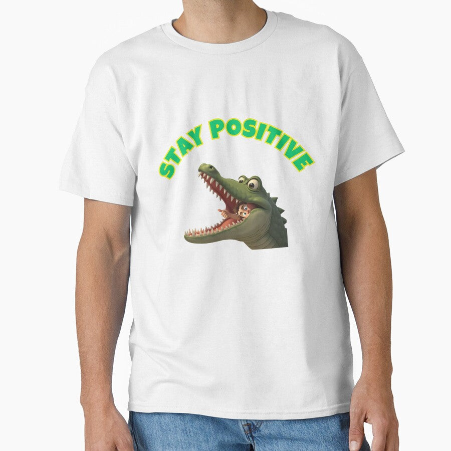 "Stay Positive Funny Crocodile by ArnoDesign33 - Adult & Kids T-Shirts, Sweatshirts & Hoodies apparel design preview 1