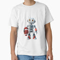 Smiling Robot Football Futuristic Ai Sports T-Shirt - Unique Graphic Unisex - T-Shirt, Sweatshirt, Hoodie