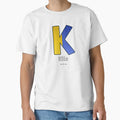 Kilo Navy Alphabet Leather T-Shirt - Minimalist Print Unisex - T-Shirt, Sweatshirt, Hoodie