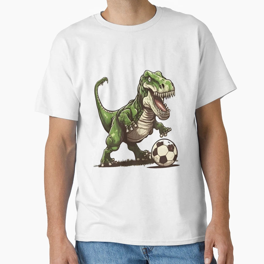 Dinosaur Soccer T-Shirt - Custom Art Print for Adults - T-Shirt, Sweatshirt, Hoodie
