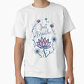 Just Breathe Lotus Art Mindful Botanical Design 2 by - Adult & Kids T-Shirts, Sweatshirts & Hoodies apparel design preview 1