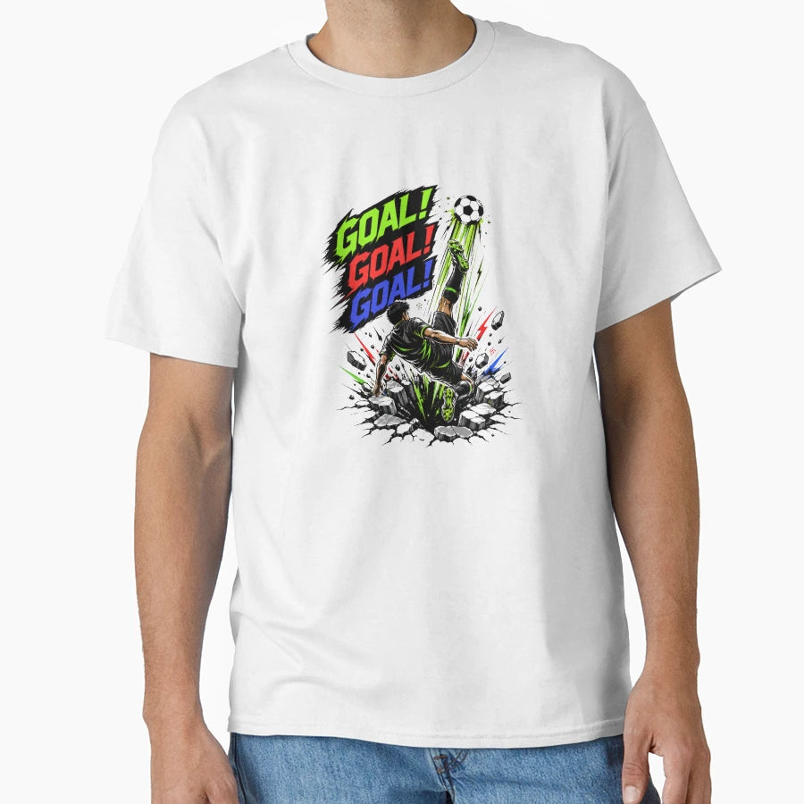 Soccer Power Kick Goal Explosion T-Shirt - Aesthetic Graphic Men Women - T-Shirt, Sweatshirt, Hoodie