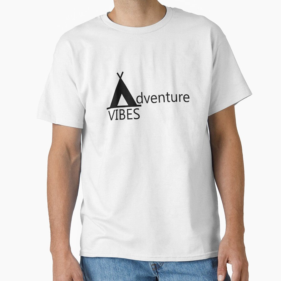 Adventure Vibes Logo Camping Tent Typography by - Adult & Kids T-Shirts, Sweatshirts & Hoodies apparel design preview 1