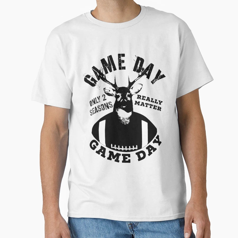 Football Game Day And Deer T-Shirt - Casual Everyday Wear for Adults - T-Shirt, Sweatshirt, Hoodie