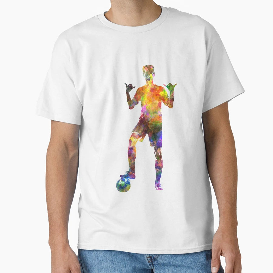 Soccer Football Player Young Saluting T-Shirt - Novelty Apparel Unisex - T-Shirt, Sweatshirt, Hoodie