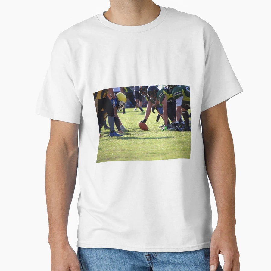 American Football Players Scrimmage Line T-Shirt - Novelty Apparel Unisex - T-Shirt, Sweatshirt, Hoodie