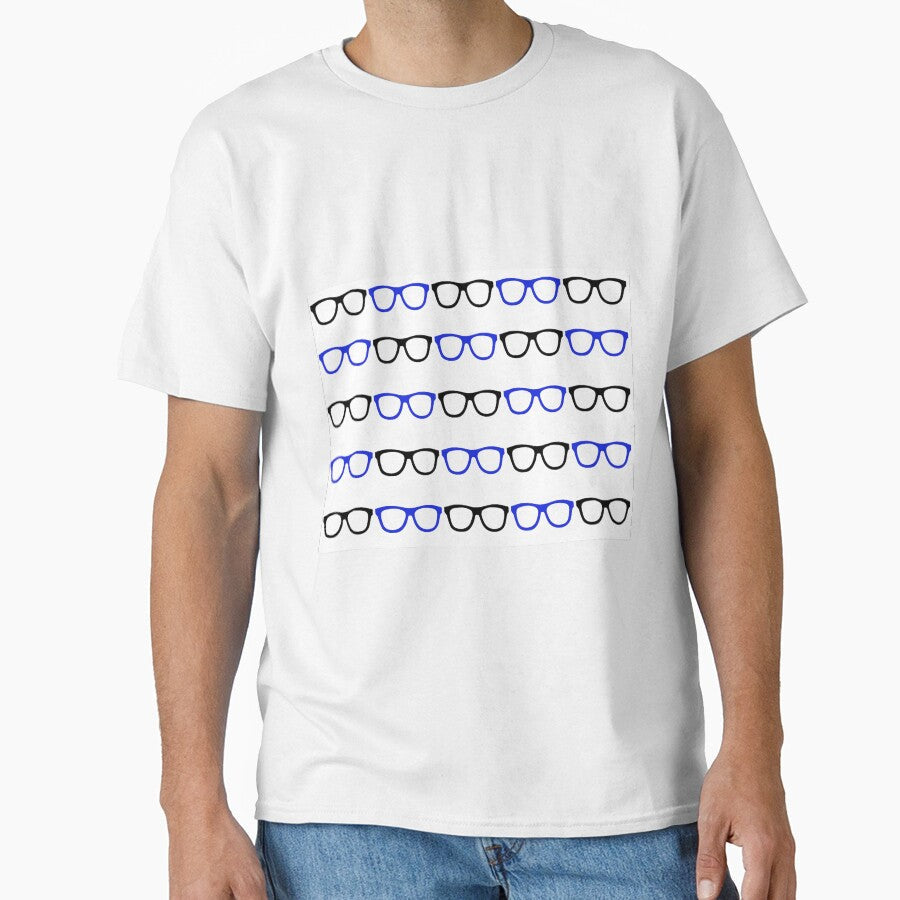 Black and Blue Nerd Glasses by GeekyGirlsGarb - Adult & Kids T-Shirts, Sweatshirts & Hoodies apparel design preview 1