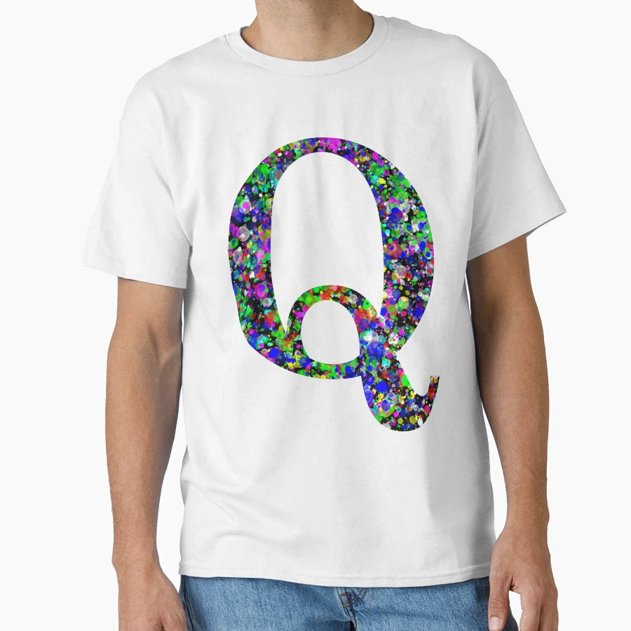 Letter Q Paint Splatter T-Shirt - Graphic Print Men Women - T-Shirt, Sweatshirt, Hoodie