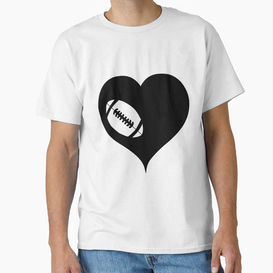American Football Heart T-Shirt - Unique Graphic for Adults - T-Shirt, Sweatshirt, Hoodie
