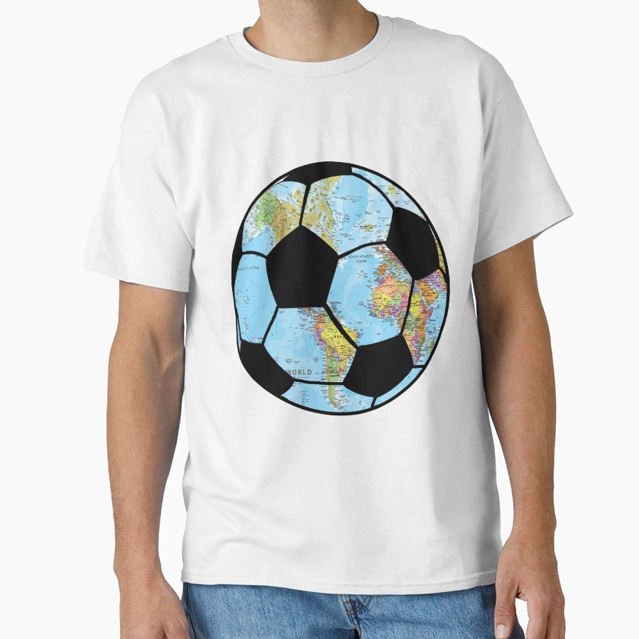 Football Around Globe T-Shirt - Novelty Apparel Men Women - T-Shirt, Sweatshirt, Hoodie