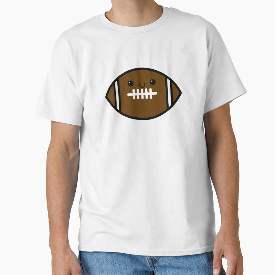 Cutey Face Football Friend T-Shirt - Minimalist Print Men Women - T-Shirt, Sweatshirt, Hoodie
