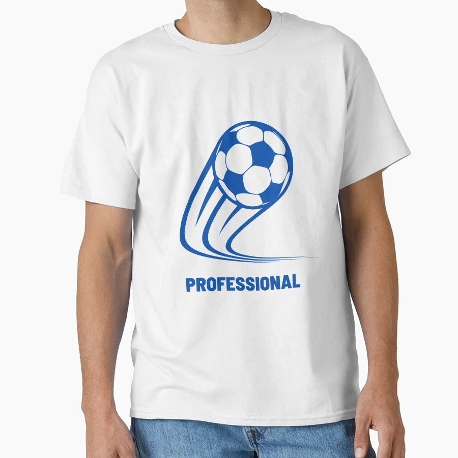 Football Blue Ball Curve Professional T-Shirt - Graphic Print Unisex - T-Shirt, Sweatshirt, Hoodie