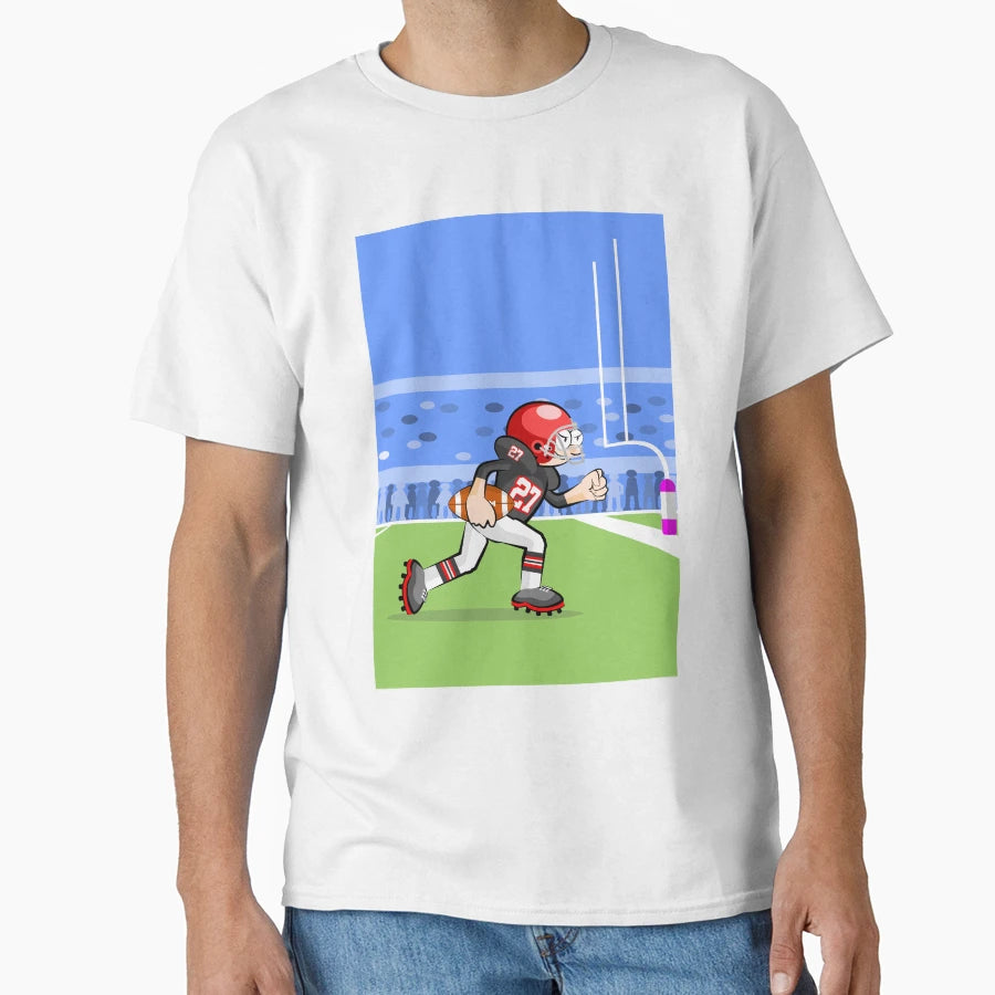 American Football Player Taking Ball T-Shirt - Novelty Apparel Men Women - T-Shirt, Sweatshirt, Hoodie