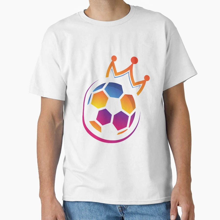 Football Colourful Crown Ball T-Shirt - Custom Art Print Men Women - T-Shirt, Sweatshirt, Hoodie