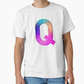 Letter Q Capital Alphabet Q Colorful T-Shirt - Fun Novelty Design Unisex - T-Shirt, Sweatshirt, Hoodie