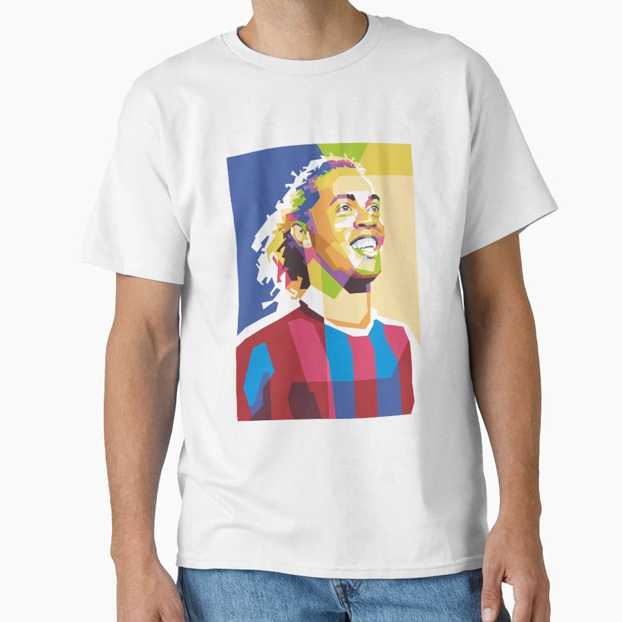 Ronaldinho Pop Art Portrait T-Shirt - Custom Art Print Men Women - T-Shirt, Sweatshirt, Hoodie