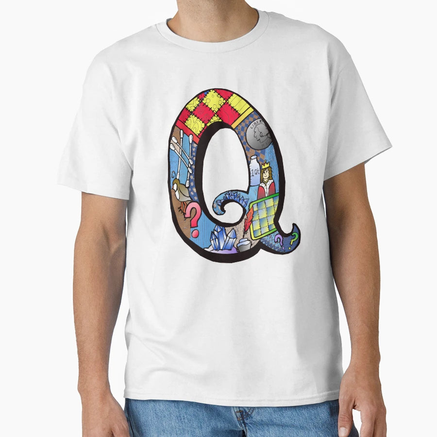 Doodle Letter Q T-Shirt - Unique Graphic Unisex - T-Shirt, Sweatshirt, Hoodie