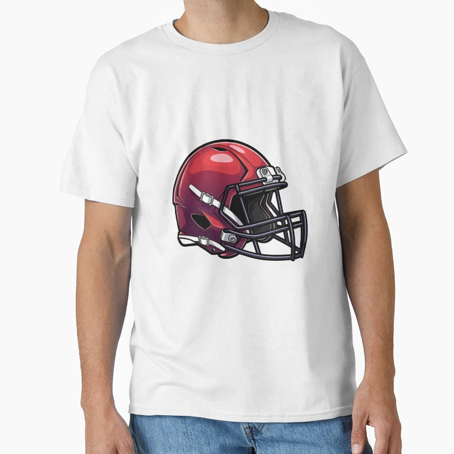 Red Football Helmet T-Shirt - Trendy Graphic Unisex - T-Shirt, Sweatshirt, Hoodie