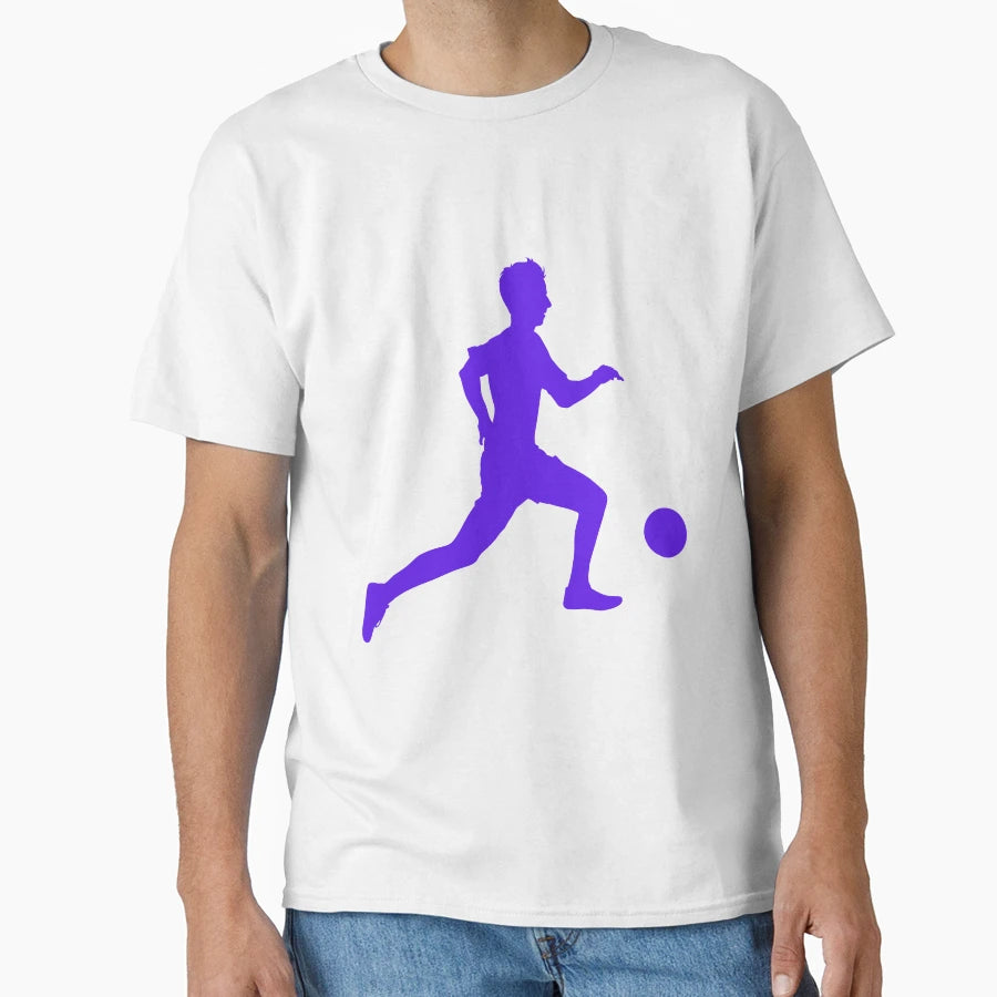 Football Blue Running Player Ball T-Shirt - Novelty Apparel for Adults - T-Shirt, Sweatshirt, Hoodie