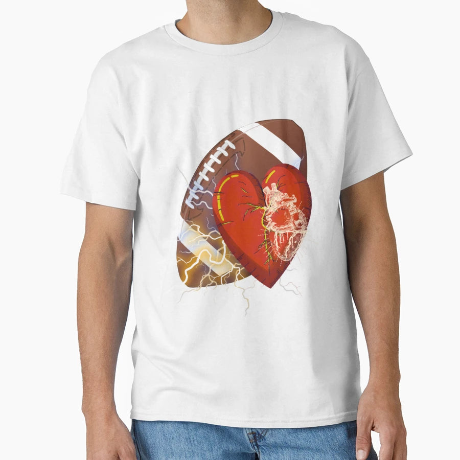 Heart Champion Football T-Shirt - Casual Everyday Wear for Adults - T-Shirt, Sweatshirt, Hoodie