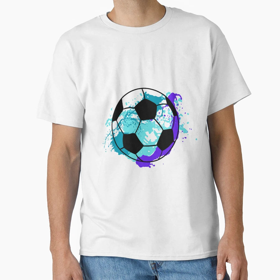 Football Turquoise Splash Ball Football T-Shirt - Unique Graphic Unisex - T-Shirt, Sweatshirt, Hoodie