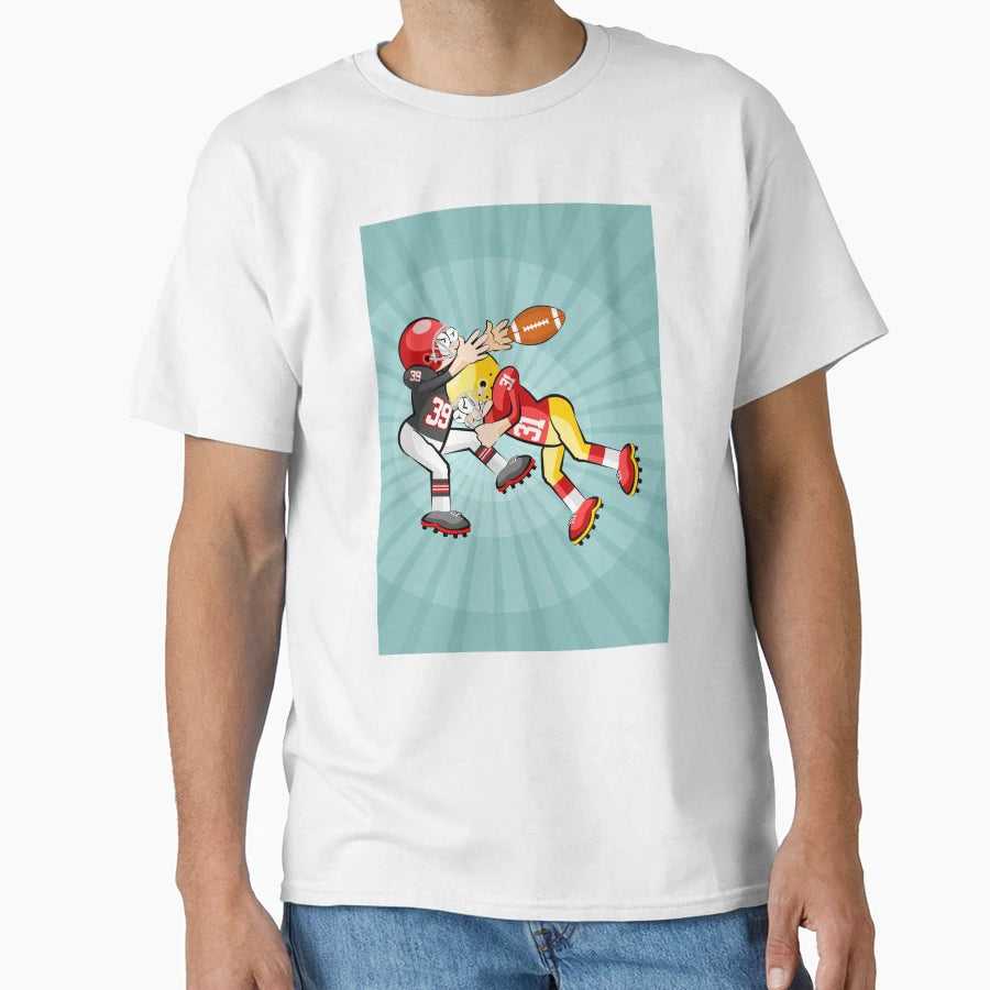 Football Player Receives Heavy Blow T-Shirt - Aesthetic Graphic Men Women - T-Shirt, Sweatshirt, Hoodie