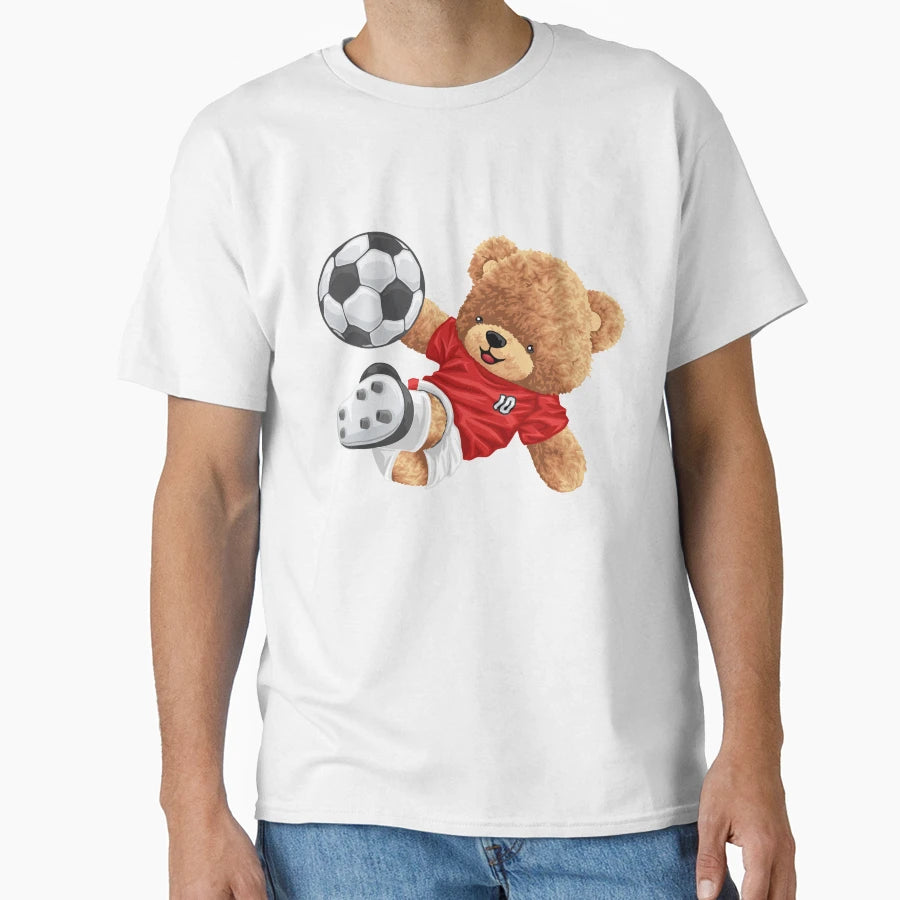 Teddy Bear Playing Soccer T-Shirt - Fun Novelty Design Unisex - T-Shirt, Sweatshirt, Hoodie
