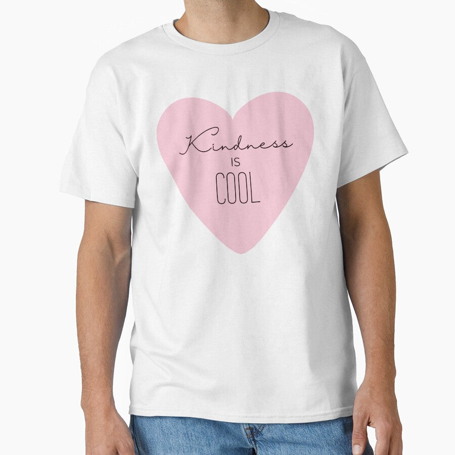 Kindness Is Cool Cute Pink Heart Positive Quote - Adult & Kids T-Shirts, Sweatshirts & Hoodies apparel design preview 1
