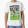 Soccer Player Escapes To Blockade T-Shirt - Custom Art Print Men Women - T-Shirt, Sweatshirt, Hoodie