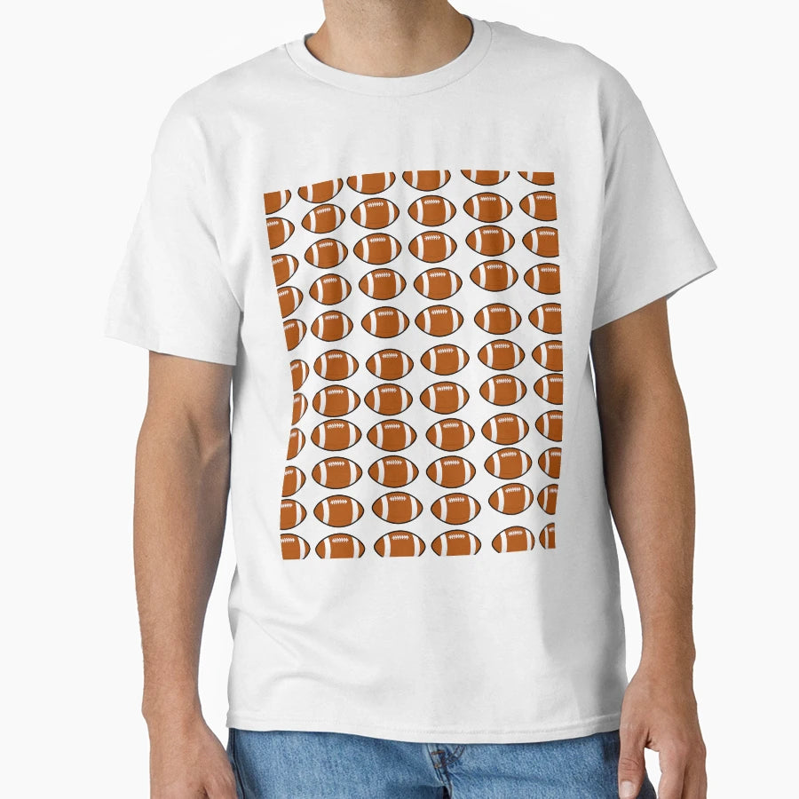 Game Day Glory Football Pattern T-Shirt - Minimalist Print Men Women - T-Shirt, Sweatshirt, Hoodie