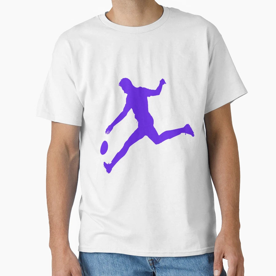 Football Blue Shooter Player Ball Your Feet T-Shirt - Graphic Print Unisex - T-Shirt, Sweatshirt, Hoodie
