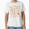 Boho Earth Pattern Sun Moon Leaves Terracotta - Adult & Kids T-Shirts, Sweatshirts & Hoodies apparel design preview 1