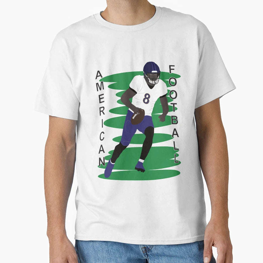 American Football Player Action T-Shirt - Novelty Apparel Men Women - T-Shirt, Sweatshirt, Hoodie