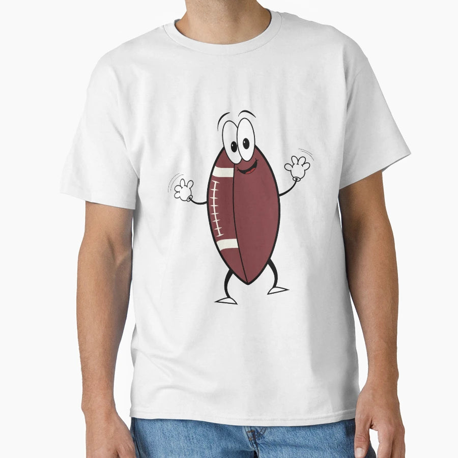 Happy Cartoon American Football T-Shirt - Novelty Apparel Men Women - T-Shirt, Sweatshirt, Hoodie